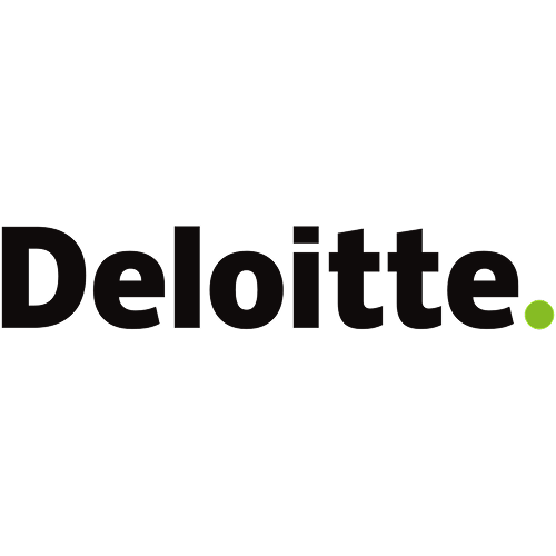 Deloitte logo with green dot on black