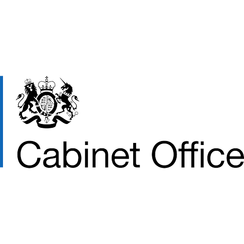 UK Cabinet Office logo on black background